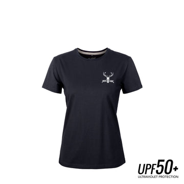 Hunters Element Women's Red Stag Tee (Black)