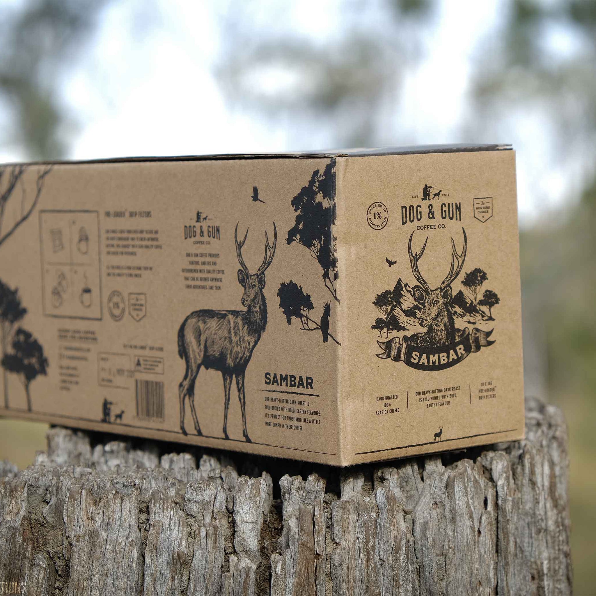 Dog & Gun Coffee - Sambar Dark Roast / 20 Pack (280g)