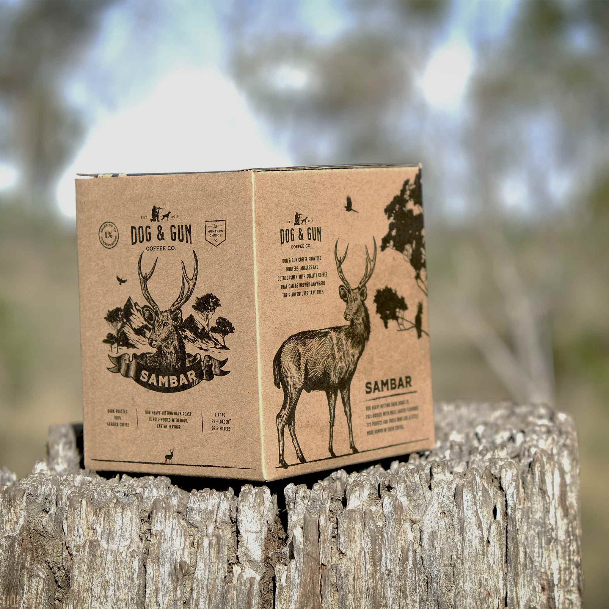 Dog & Gun Coffee - Sambar Dark Roast / 7 Pack (98g)