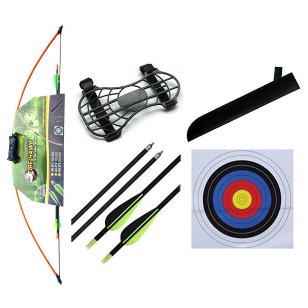 Redzone FIRE HAWK Fibreglass Longbow Archers Set