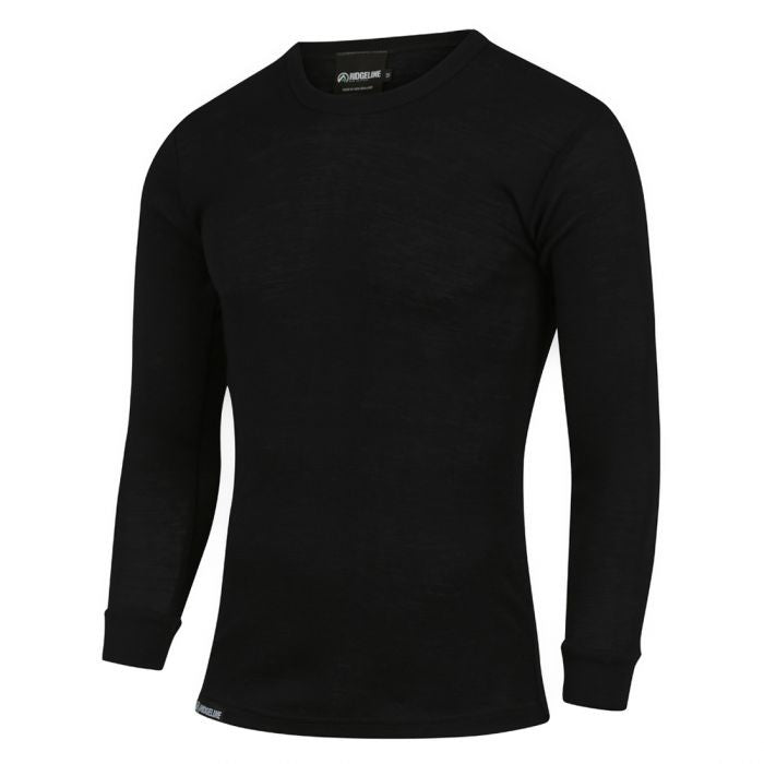 Ridgeline MerinoTech Thermal Crew Top (Black)