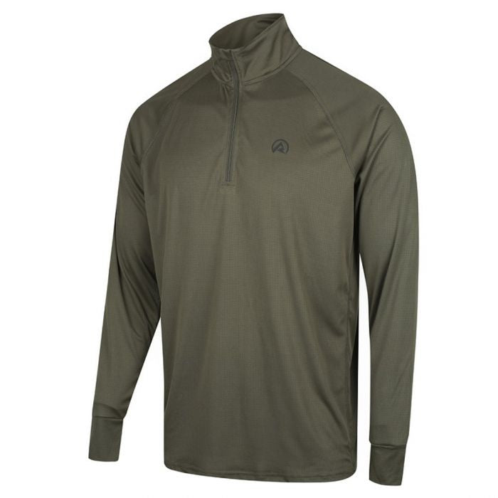 Ridgeline Men's Performance Quarter Zip Longsleeve Tee (Forest)